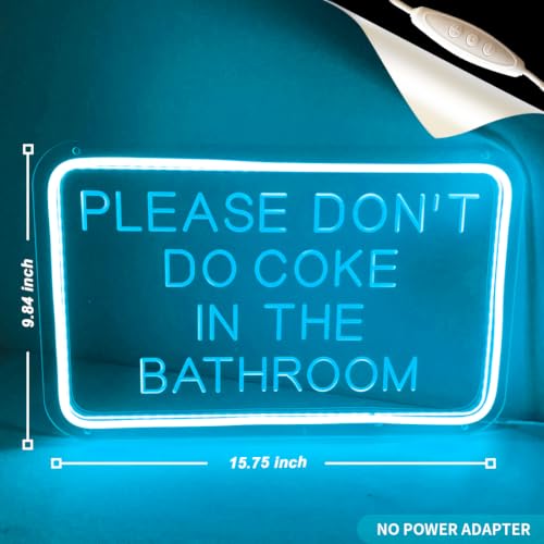Image of Planzo Please Don't Do Coke In The Bathroom LED Neon Light Sign Wall Decor