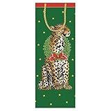 Entertaining with Caspari Wild Christmas Bottle Gift Bag, 1-Count