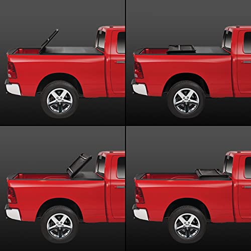 Vinyl Soft Top Tri-Fold Adjustable Truck Tonneau Cover Compatible With Jeep Gladiator 2020-2023, Matte Black #TOP2