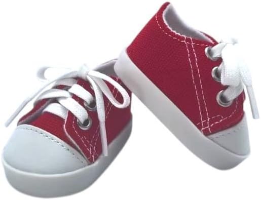 MBD 18 Inch Doll Shoes- Red Weighted and Fully Lined Canvas Shoes Fits Kennedy and Friends and All Other 18 Inch Dolls