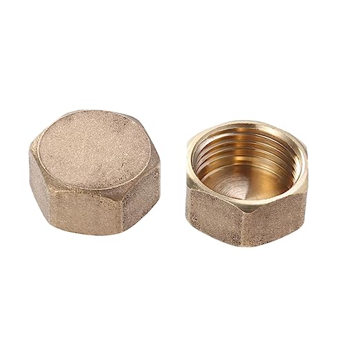 FUNOMOCYA 2pcs Fitting Cap Fitting Nut Golden Nut Cap Compression Nut Cap
