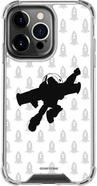 Skinit Clear Phone Case Compatible with iPhone 14 Pro - Officially Licensed Disney Toy Story Buzz Lightyear Silhouette Design