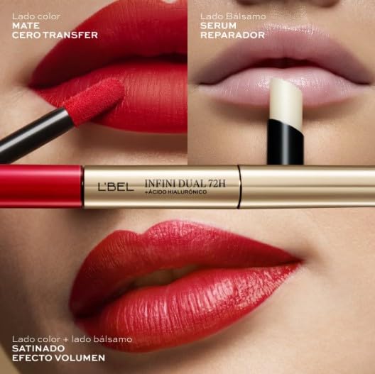 L'Bel Infini Dual 72H No transfer lipstick with hyaluronic acid - Lipstick - Balm - Rose Flamant
