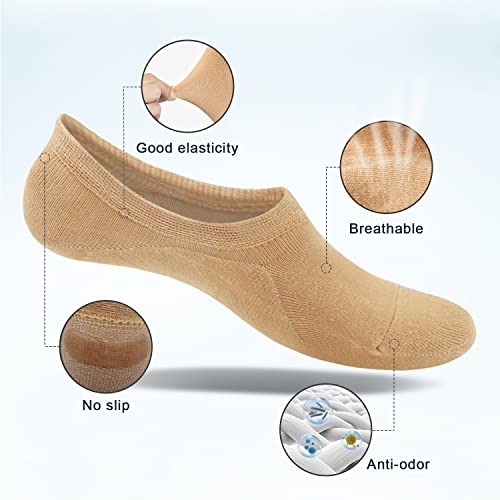 SIXDAYSOX Womens No Show Socks - 4-8 Pairs, Low Cut, Non-Slip, Invisible Cotton Liner3