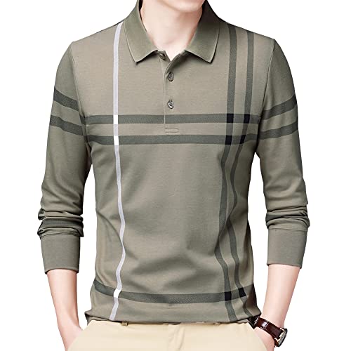 Polo para Hombre Womleys Manga Larga de Algodón Casual a Rayas