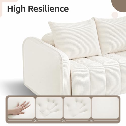 Sillón Plegable Corduroy Blanco miniatura 3