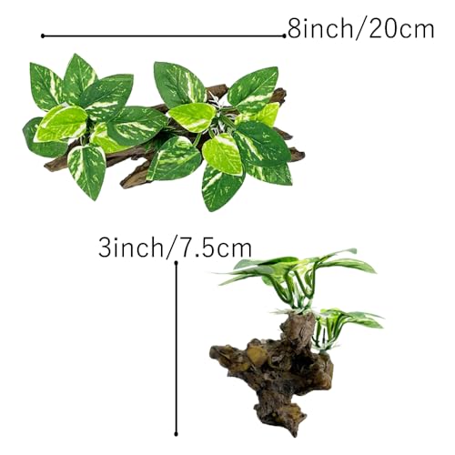 Image of Fish Tank Decorations Aquarium Decor Ornaments Betta Silk Leaf pad Hammock Artifical Driftwood Cave Goldfish Bowl Accessories (Type-B)