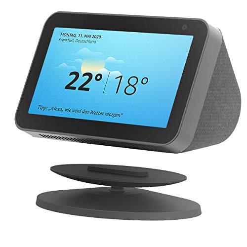 TUTUO Supporto Regolabile per Echo Show 8 / Echo Show 5. Rotazione a 360 Gradi, Base dell'altoparlante Magnetico Echo (Nero) - Image 3