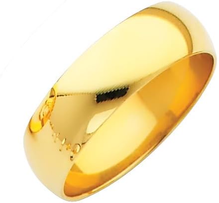 14k Yellow or White Gold 6mm Comfort FIT Plain Wedding Band - Image 3