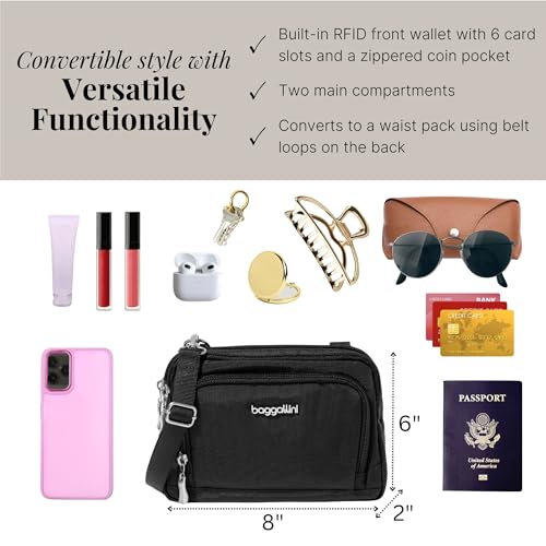 Image of Baggallini Triple Zip with Front Wallet /Trifecta RFID Wallet Crossbody