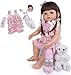 HKX Reborn Baby Dolls Silikon Vinyl Ganzkörper Mädchen 22 Zoll 55 cm Kleinkinder Neugeborene Prinzessinnen Wasserdicht mit offenen Augen für Geburtstagsgeschenke Kinder Iedal für Geburtstagsgeschenk