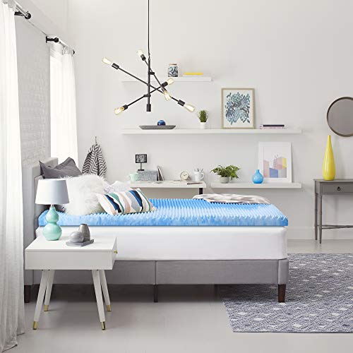 Comfort Revolution F02-00196-Ck0 4" Reversible Egg Crate Memory Foam Mattress Topper, California King, Blue #TOP6