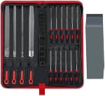 Greywolf 35 Ensemble de fichiers de pièces, fichiers métalliques, Premium T12 Tips plats, demi-rondes, ronds et triangulaires en acier au carbone, Plus 14 fin outils de ponçage et 16 Feuilles de papier à sable pour le travail du métal et du bois
