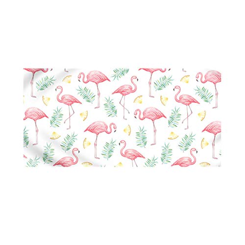 FANSU Beach Towel Microfibre Large, Tropical Flamingo Print Microfibre Summer Towel Lightweight Adults & Kids Travel Towel Quick Dry Bath Towel for Travel Beach Swim (Yellow Pineapple,150x180cm)
