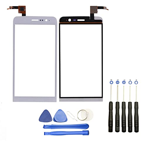 Visiodirect® Vitre écran Tactile Compatible avec Wiko Slide Blanc+ Kit Outils
