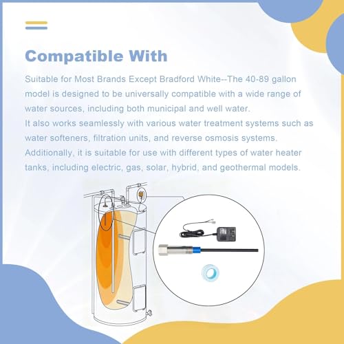 yrjns Powered Anode Rod for Water Heater (40-89 Gallon Tank), Electric Anode Rod Made of Titanium, Anti-rust, Anti-Corrosion, Reduce Scale,Water Heater Anode Rod Powered Anode Rod by yrjns - Image 7