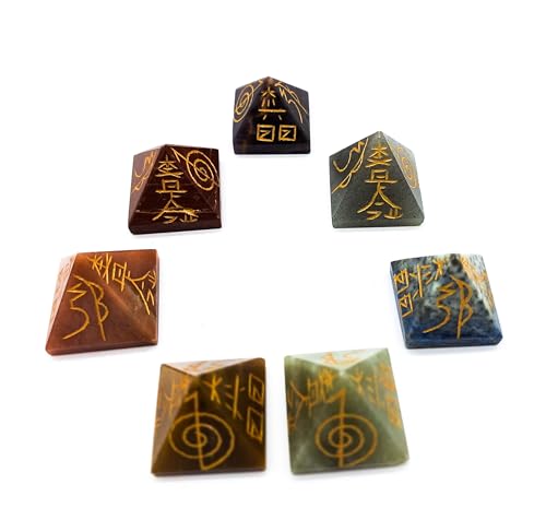 7 Pyramides Chakra en Pierre Précieuse Reiki pour Équilibre Énergétique