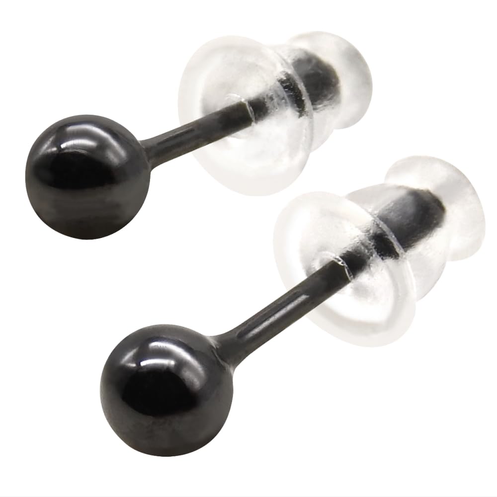 KARMAREY ピアス 金属アレルギー対応 セラミック 2個セット 両耳用 ファーストピアス セカンドピアス つけっぱなし メンズ レディース 4mm ボール 20G（0.8mm）