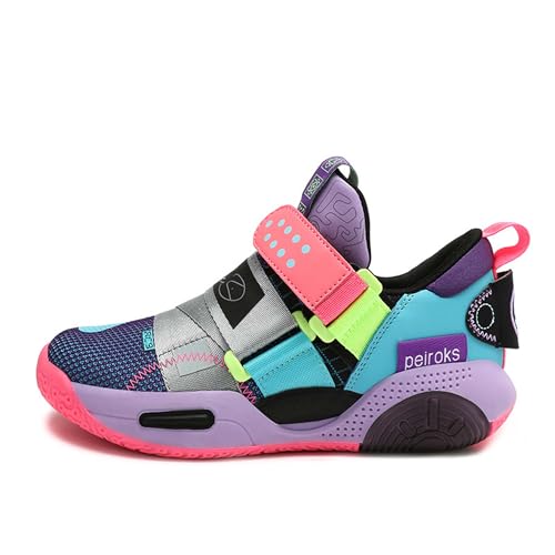 Boys Girls Fashion Basketball Shoes Non-Slip Breathable Sneakers Indoor Outdoor Kids Training Basketball Sneakers Lightweight Running Shoes Casual Sports Walking Shoes2