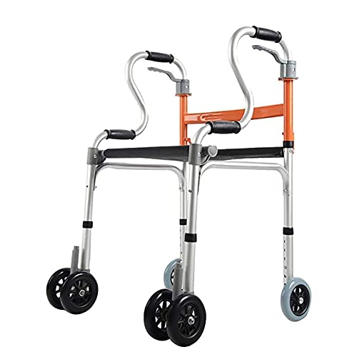 高齢者用歩行器 折りたたみ歩行器ウォーカー、車輪付きウォーキングフレーム、大人、高齢者、高齢者、障害者用のシート付き高さ調節可能なローリングウォーキング補助具、耐久性のあるM Full of stars