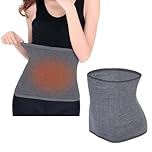 ITODA Unisexe Ceinture Protection Lombaire en Cachemire Ceinture de Soutien Lombaire Reins Chaud Ceinture Abdominale Maintien élastique Respirant Soulager Douleur Récupération Chirurgicale,Gris,M