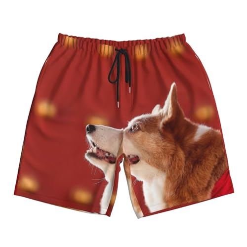 Men's Beach Shorts Dog Pet Animal Mens Swim Trunks Board Shorts with Pockets Swimwear Bathing Suits 7