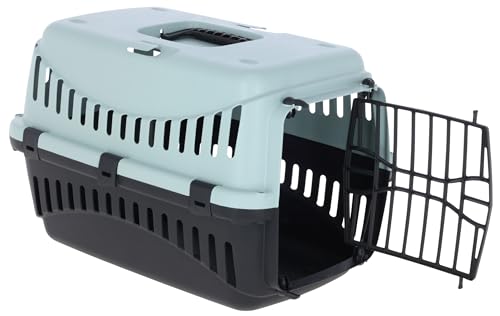 Kerbl Pet Transportbox Expedion, blau/schwarz, 45x30x30 cm, Hundebox, Katzenbox, Hundetransport, Kunststoff, kleine Hunde, Katzen