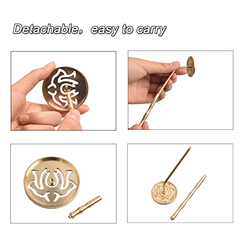 5Pcs Incense Making Kit Brass Incense Mold Tool Kit Diy Incense Spoon Incense Ash Press Incense Shovel Brush Incense Lotus Seal #TOP3