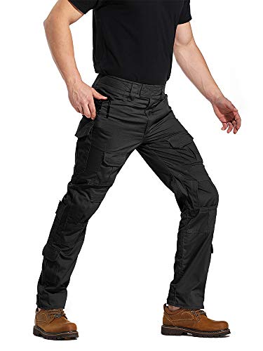 Akarmy B07N83KRRH Men'S Hiking Pants Casual Camouflage Multi-Pocket Cargo Work Pants G3Wf Black thumb #4