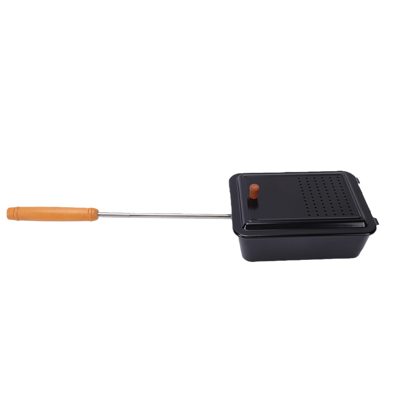 Camping Popcorn Popper Antiadhésif Manche en Bois Foyer Batterie de