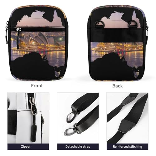 Sydney Opera House Australia Map Women's Cute Small Mini Crossbody Bag Top Zip Sling Square Shoulder Bags3