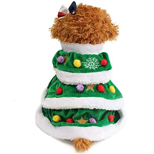 La Mejor Recopilación de Ãrboles de navidad los mejores 10. 42 Cuteboom - Vestido de ¨¢rbol de Navidad para Perro, Ropa de Invierno, ¨¢rbol de Navidad, Abrigo para Perro, Lindo y c¨¢Lido Disfraz para Perro (L)
