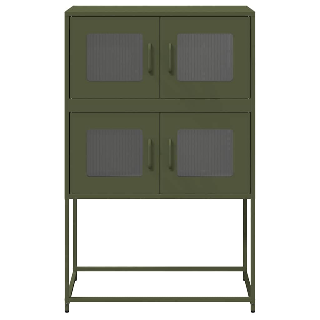 Generisch Olivgrüner Stahlschrank, 68 x 39 x 107 cm – Robuster, kaltgewalzter Stahl, viel Stauraum, Flexible Türmontage und praktische Griffe für optimale Organisation im Haushalt
