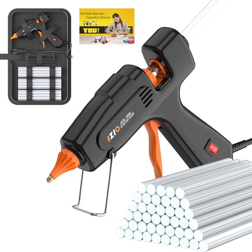 IZIO Professional Hot Glue Gun Kit-100W Fast Heat, 21 Glue Sticks(7/16