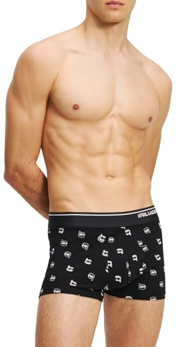 Karl Lagerfeld, Men’s, Ikon All-Over-Print Trunk (3 Pack), Karl dot-ash Black, M