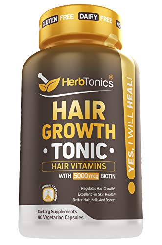 Hair Growthtonic Hair Growth Vitamin Scientifically Formulated for Women Men - Hair Skin & Nails Vitamins for Healthier Stronger Hair - 90 Capsules with Biotin & Keratin Supplement