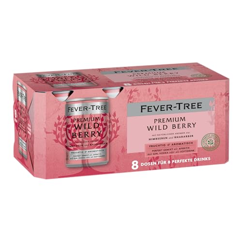 FEVER-TREE | Premium Wild Berry | Mit natürlichen Aromen aus Himbeeren und Rhabarber | 8 x 150 ml