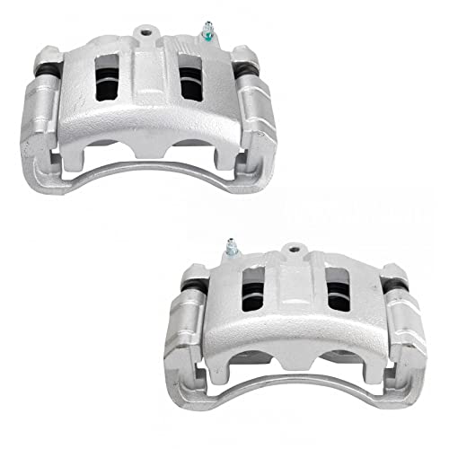 Image of TRQ Front Driver and Passenger Side Brake Caliper Set Caliper Brackets Hardware Compatible with 98-05 Chevrolet Blazer 98-03 Chevrolet S10 4WD 04 S10 98-01 GMC Jimmy 98-03 GMC Sonoma 4WD