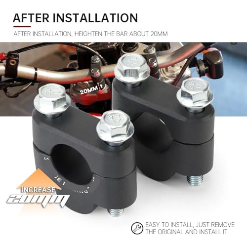 Moto Riser Guidon 22 mm contre le Mal de Dos Solution Rehausse Tout-Terrain