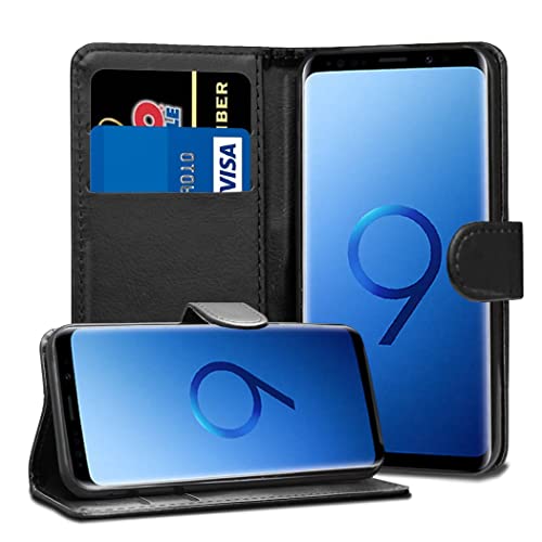Samsung Galaxy S9 Cases - Galaxy S9 5.8" G960F G960F/DS Premium Black Wallet Leather Flip Case Cover For Samsung Galaxy S9 [Card Holder] [Magnetic Closure]