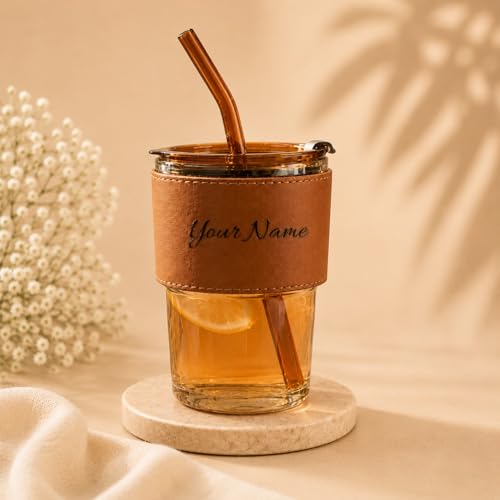 Image of Personalized Name Glass Tumbler with Krishna Rakhi Gift Set for Raksha Bandhan | Custom Engraved Sipper Cup with Designer Rakhi, Roli Chawal Gift for Brother