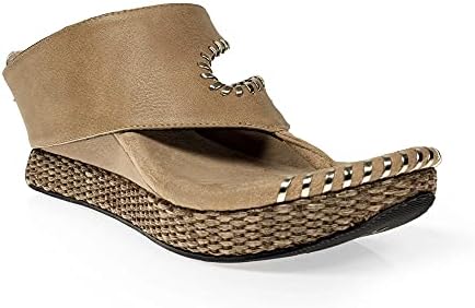 Modzori Tita Women's Mid Wedge Reversible Sandal Black/Beige 7 | Image 2