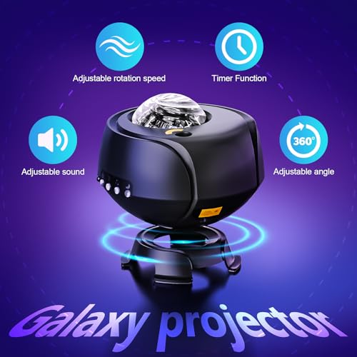 The Largest Coverage Area Galaxy Lights Projector 2.0, FLITI Star Projector, with Changing Nebula and Galaxy Shapes Galaxy Night Light