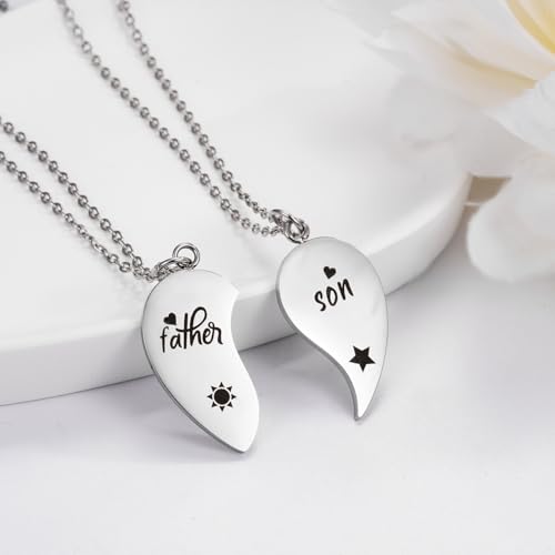 Yonhon Father Son Necklace for 2,Dad Son Matching Necklace Set for 23