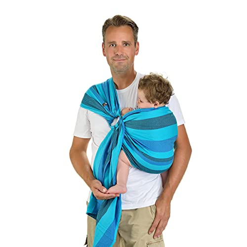 Ring-Sling Fascia porta bebè per neonati e bambini con due anelli alluminio 0-36 mesi 3-20 kg Dublino