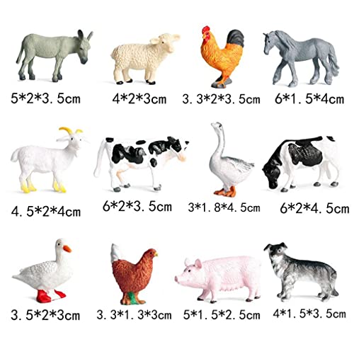 BALLVIC Bauernhoftiere Spielzeug Kunststoff Feste Tiere Aktionssimulation Spielzeug Modellfiguren Schwein Hund Kuh Schaf… – Bild 6