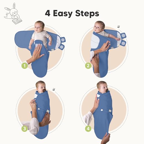 Image of 3-Pack Organic Baby Swaddle Sleep Sacks - Swaddles for Newborns, Infant 0-3 Months, Baby Girls, Boys, Soft & Snug Newborn Sleep Sack, Nursery Swaddling Blankets (Frost, OS)