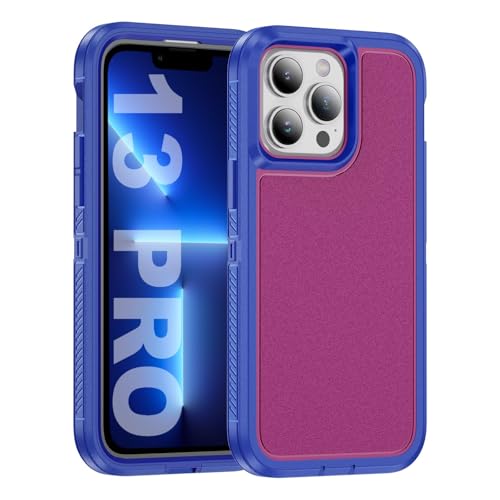 Tuvror for iPhone 13 Pro Case, Shockproof Dustproof Drop Proof, Military-Grade Protection, Dual Guard Case for iPhone 13 Pro (6.1 inch), Rose/Blue
