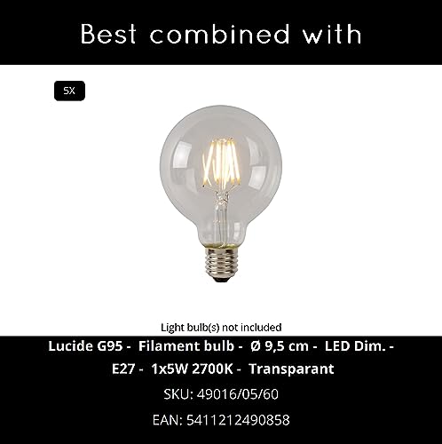 Suspension Lucide FIX MULTIPLE noire avec câbles ajustables style industriel