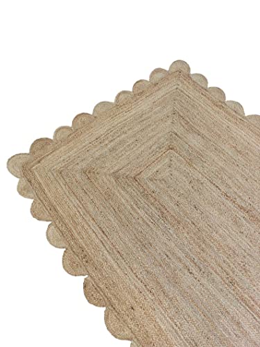 Scallop-Pattern-Jute-Bohemian-Area-Rug-5-x-8 Scallop Pattern Jute Bohemian Area Rug 5 x 8